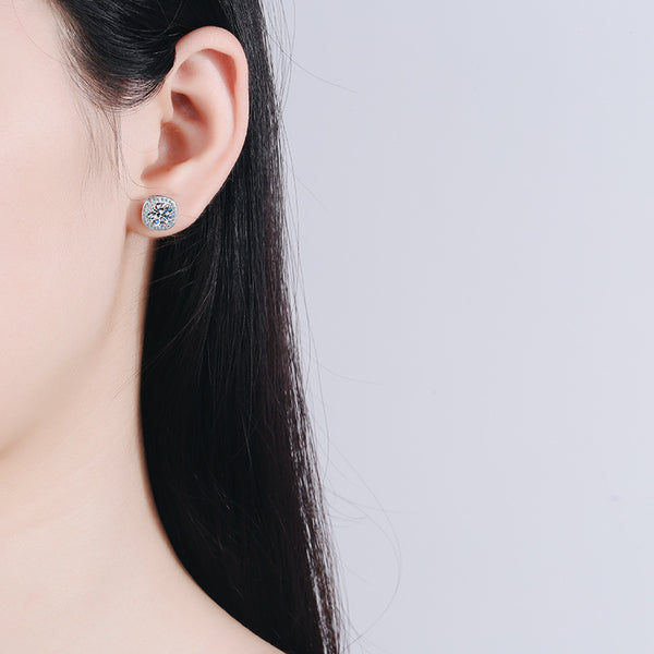 Four-Prong Moissanite Stud Earrings