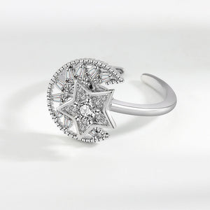 Moon Star Anxiety Fidget Spinner Ring