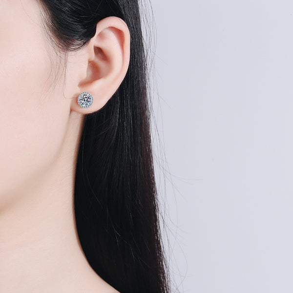 Four-Prong Moissanite Stud Earrings