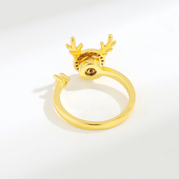 Deer Head Antlers Anxiety Fidget Spinner Ring