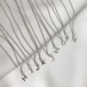 Tiny Small Initial Letter Pendant Necklace