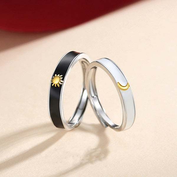 Sun Moon Couple Matching Ring