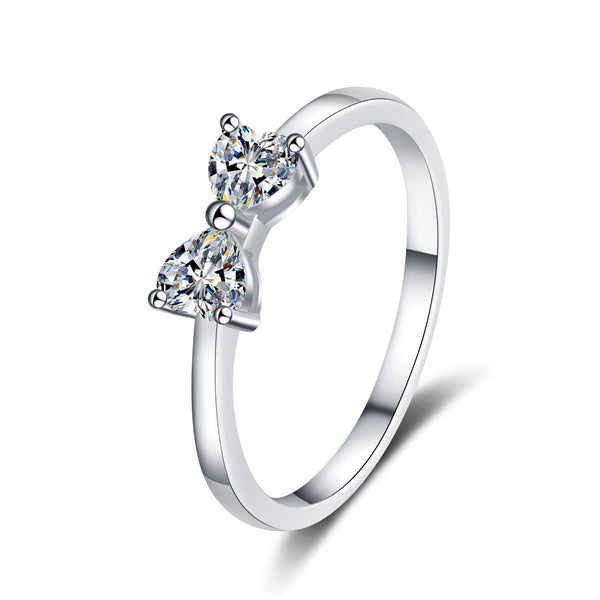 Heart Moissanite Bow Engagement Ring
