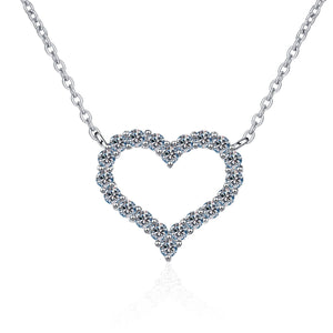 Moissanite Heart Charm Pendant Necklace