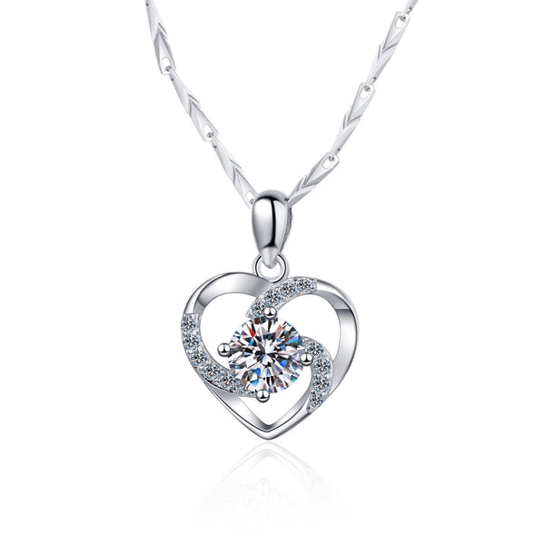 Moissanite Heart Wedding Necklace