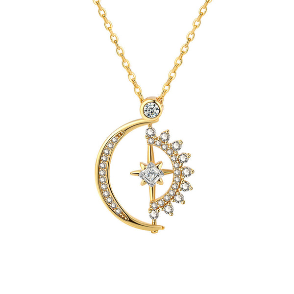 Sun Moon Star Fidget Spinner Necklace
