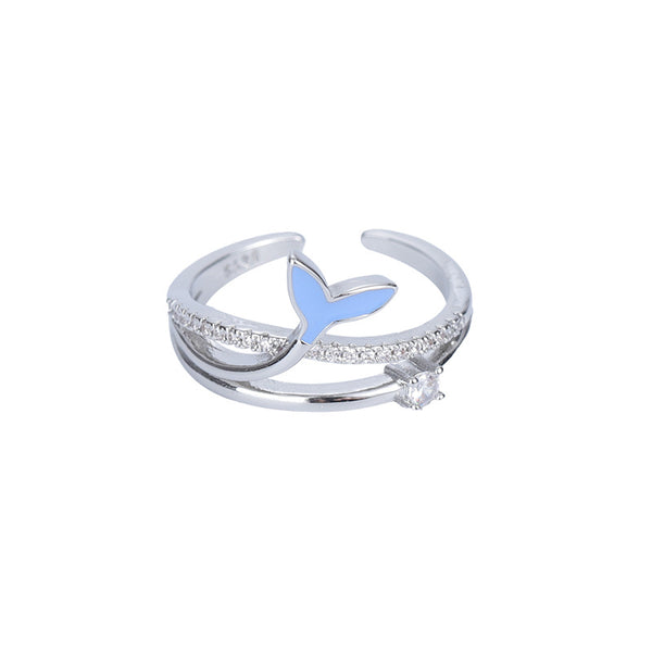 Dainty Silver Mermaid Tail Ring