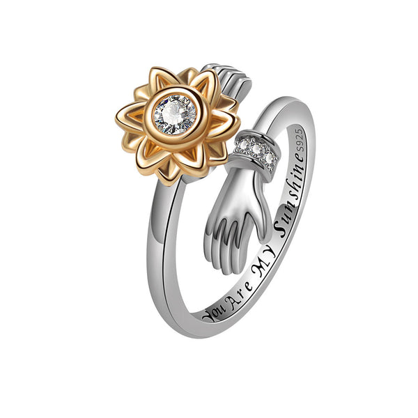 Sunflower Anxiety Fidget Spinner Ring