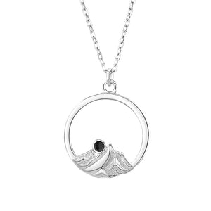 Mountain Ocean Matching Couple Necklace