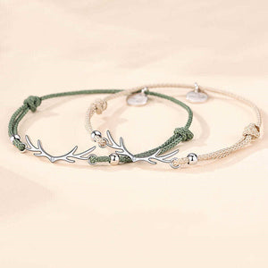 Deer Antler Couple Matching Rope Bracelet