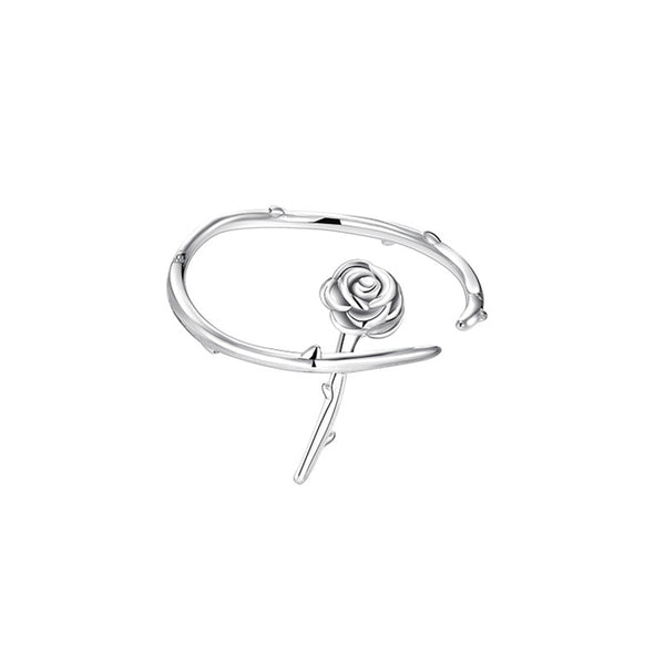 Dainty Silver Rose Flower Ring