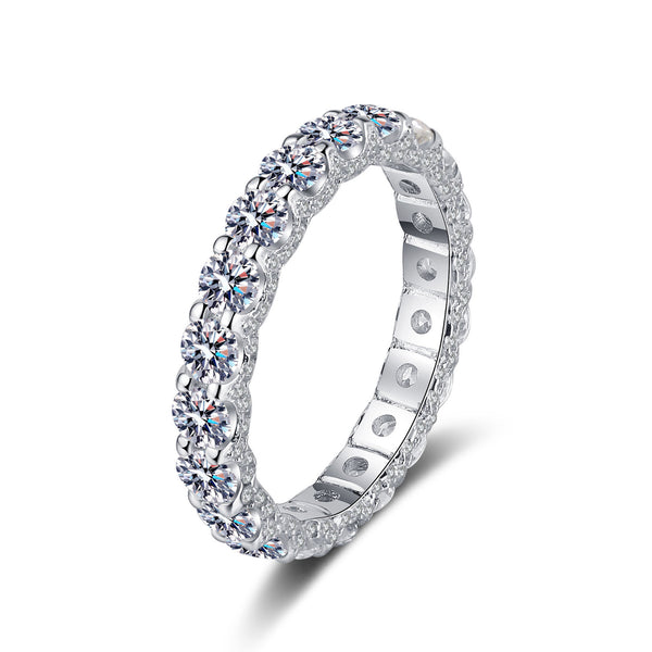 Moissanite Eternity Engagement Ring