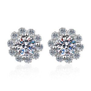 Moissanit Schneeflocken Hochzeitsohrstecker