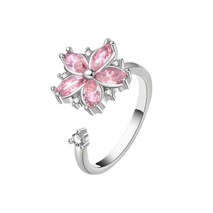 Pink Cherry Blossom Fidget Spinner Ring