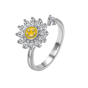 Blumen Smiley Angst Fidget Spinner Ring