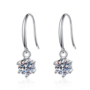Moissanite Hook Dangle Drop Earrings