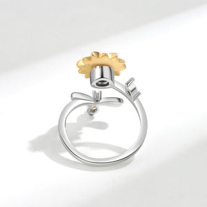 Sonnenblumen-Bienen-Fidget-Spinner-Bypass-Ring