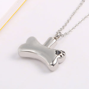 Dog Bone Urn Charm Pendant Necklace