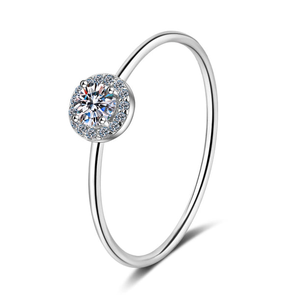 Four-Prong Moissanite Halo Ring