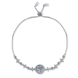 Moissanite Halo Star Charm Stacking Bracelet