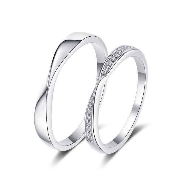 Moissanite Mobius Infinity Couple Ring