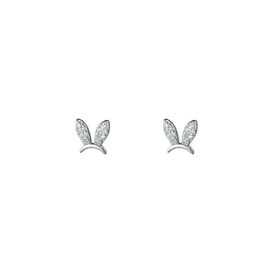 Tiny Small Bunny Rabbit Ear Stud Earrings