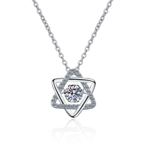 Dancing Moissanite Star of David Necklace