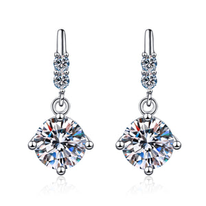 Moissanite Dangle Drop Wedding Earrings