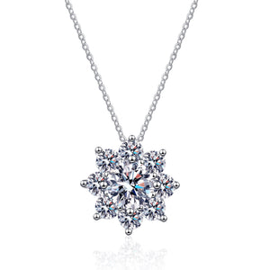 Moissanite Sunflower Pendant Necklace