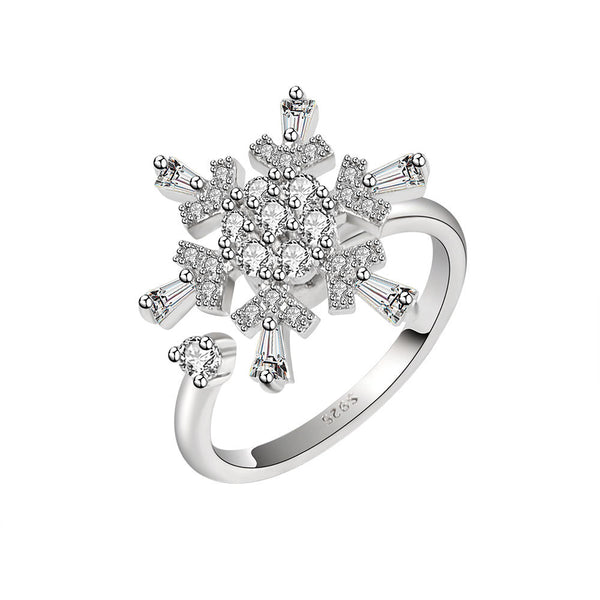 Snowflake Anxiety Fidget Spinner Ring