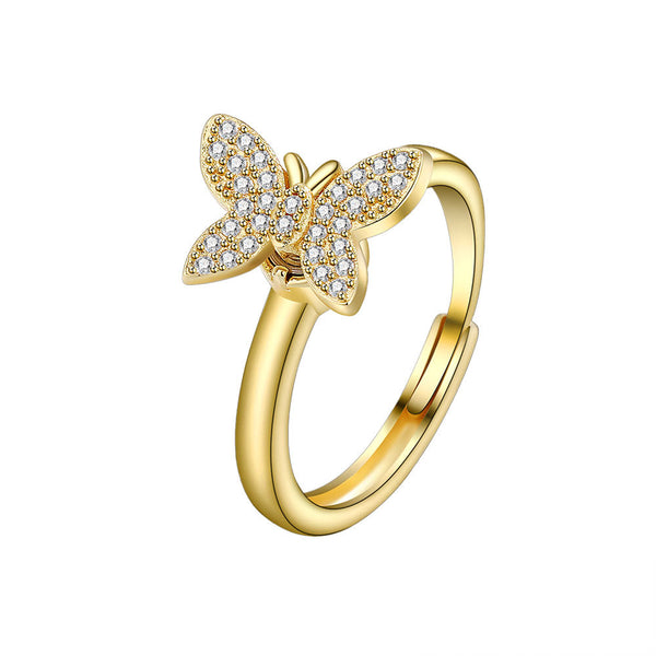 Butterfly Anxiety Fidget Spinner Ring