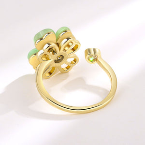 Green Four Leaf Clover Fidget Spinner Ring