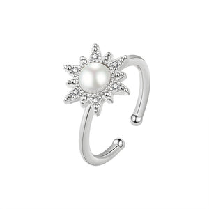 Pearl Sun Anxiety Fidget Spinner Ring
