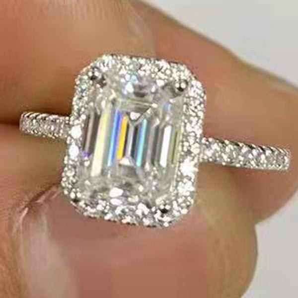 Moissanite Princess Cut Engagement Ring