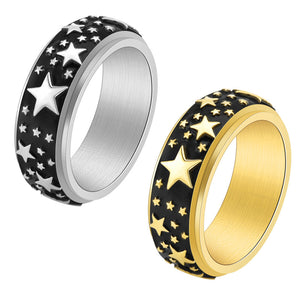 Custom Star Anxiety Fidget Spinner Band Ring