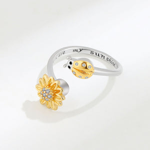 Sunflower Anxiety Fidget Spinner Bypass Ring