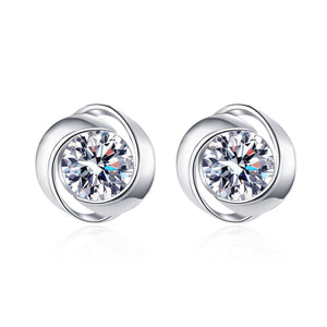 Boucles d'oreilles puces de mariage en moissanite rose