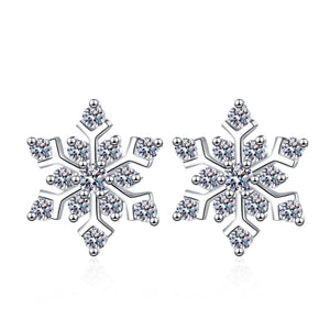 Moissanite Snowflake Wedding Stud Earrings