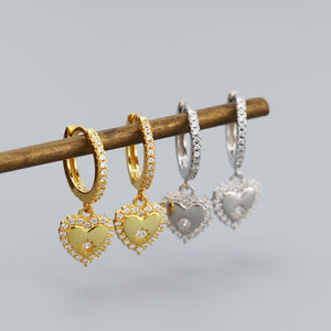 Heart Star Dangle Drop Hoop Earrings