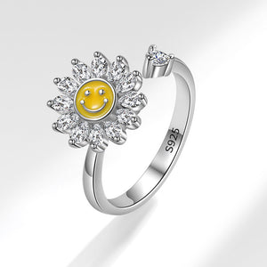 Blumen Smiley Angst Fidget Spinner Ring