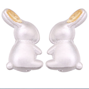 Tiny Small Bunny Rabbit Stud Earrings