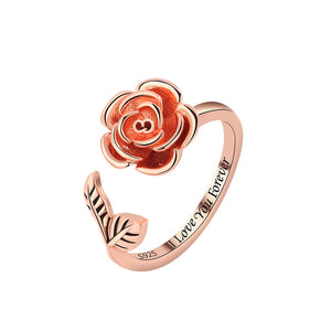 Rose Flower Anxiety Fidget Spinner Ring