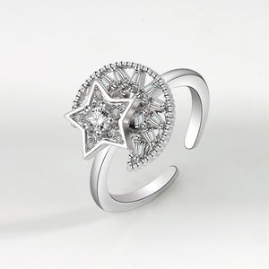 Moon Star Anxiety Fidget Spinner Ring