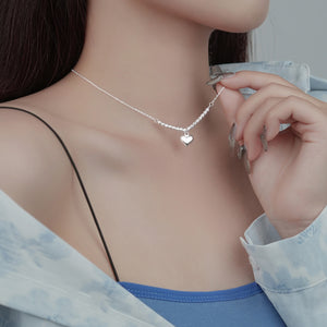 Collier à superposer avec pendentif en forme de cœur et perles