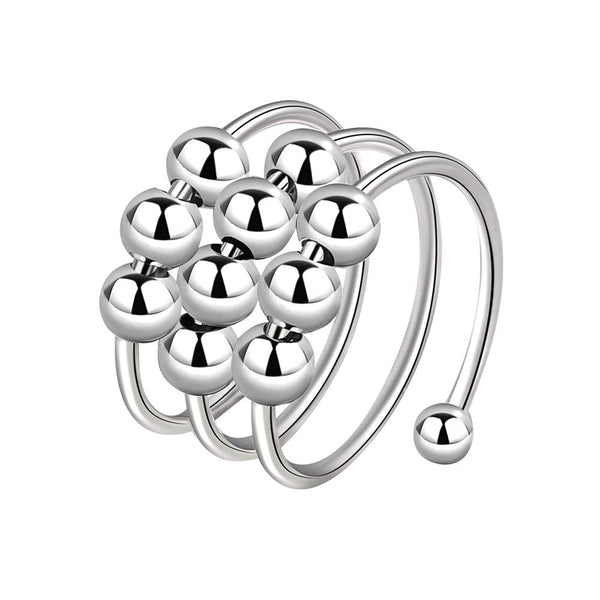 Layered Bead Anxiety Fidget Spinner Ring