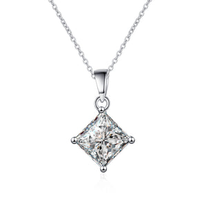 Princess Cut Moissanite Pendant Necklace