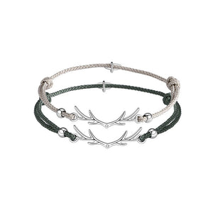Deer Antler Couple Matching Rope Bracelet