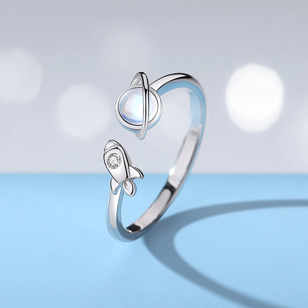 Astronaut Planet Space Couple Ring