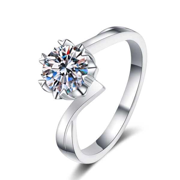Moissanite Snowflake Bypass Engagement Ring