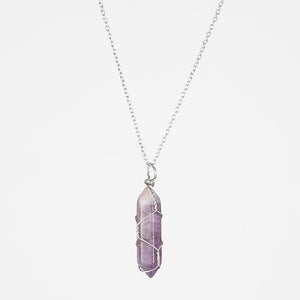 Crystal Raw Stone Healing Pendant Necklace